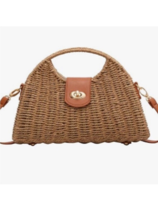 Handbags - Straw Hand-woven Top-handle Crossbody Tote Bag